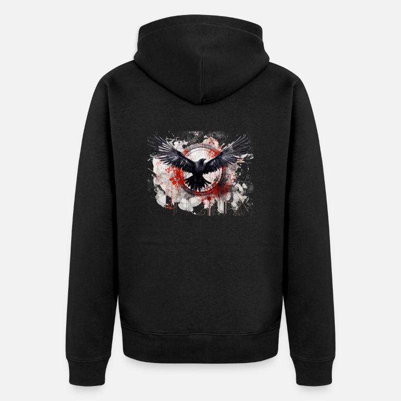 Corbeau - Veste à capuche bio Premium Unisexe - noir