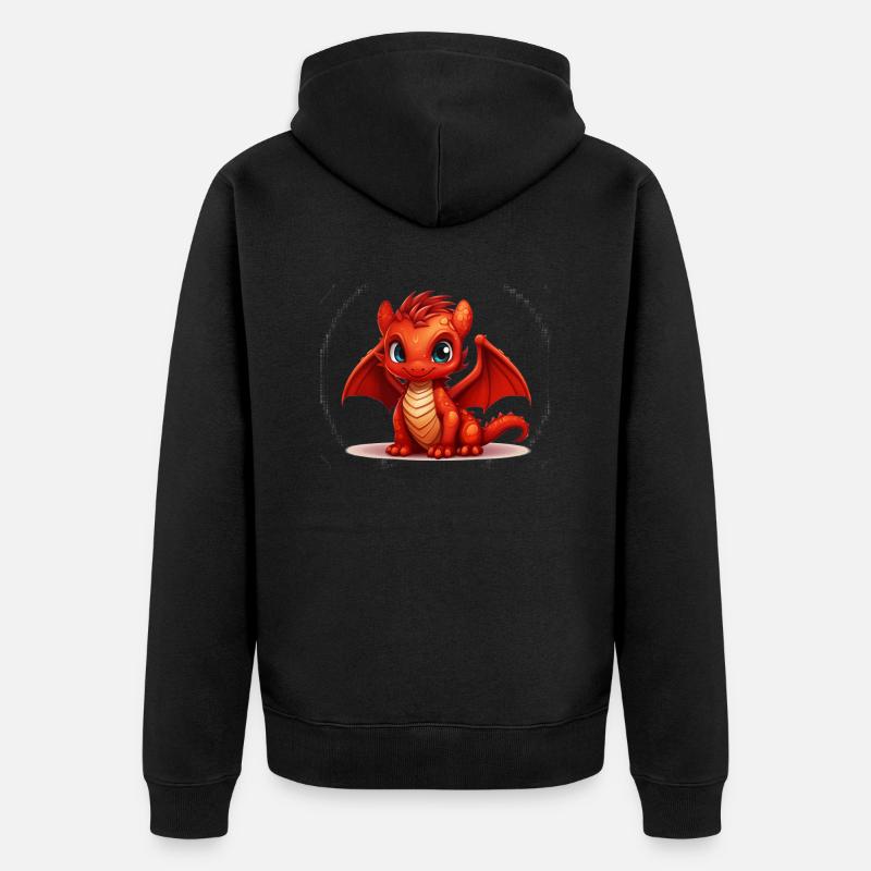 Petit Dragon Rouge - Veste à capuche bio Premium Unisexe - noir