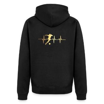 Battement de cœur Football - Veste à capuche bio Premium Unisexe - noir - Dos - Nico (187cm)