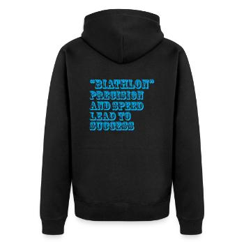 biathlon - Unisex Premium Organic Zip Hoodie - black - Back - Nico (187cm)