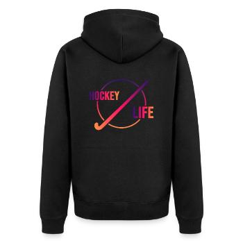 Field Hockey Hockey Team Hockey Stick - Unisex Premium Organic Zip Hoodie - black - Back - Nico (187cm)