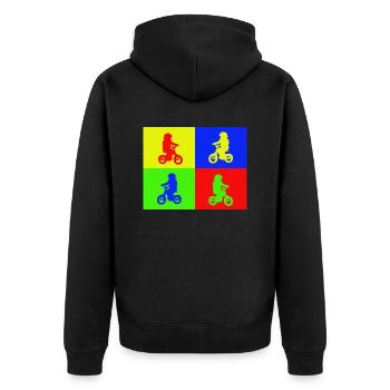 Junior Biker Pop Art Color - Unisex Premium Organic Zip Hoodie - black - Back - Nico (187cm)