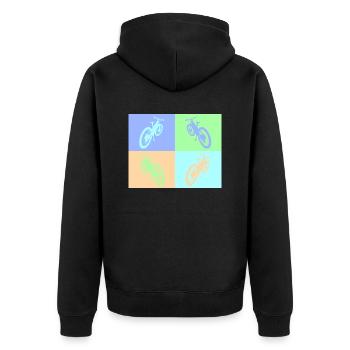 MTB Pop Art pastel - Unisex Premium Organic Zip Hoodie - black - Back - Nico (187cm)
