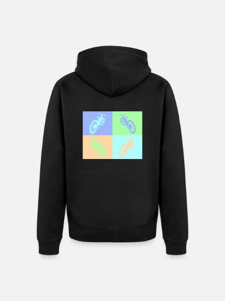 MTB Pop Art pastel - Unisex Premium Organic Zip Hoodie - black