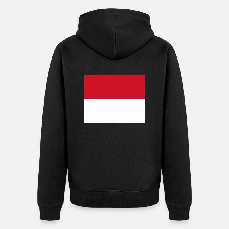 Monaco flag / Drapeau Monaco - Veste à capuche bio Premium Unisexe - noir
