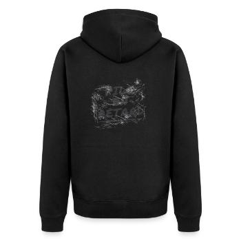 Pile en retard - Veste à capuche bio Premium Unisexe - noir - Dos - Nico (187cm)