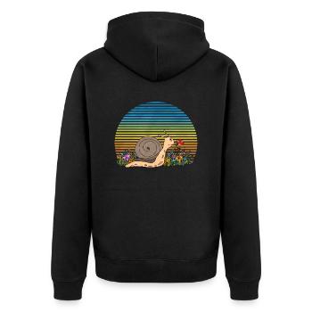 Schnecke - Unisex Premium Bio Zip Hoodie - Schwarz - Hinten - Nico (187cm)