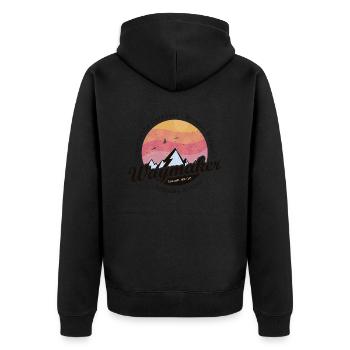 Vintage Waymaker Promise Keeper Miracle Worker - Unisex Premium Organic Zip Hoodie - black - Back - Nico (187cm)