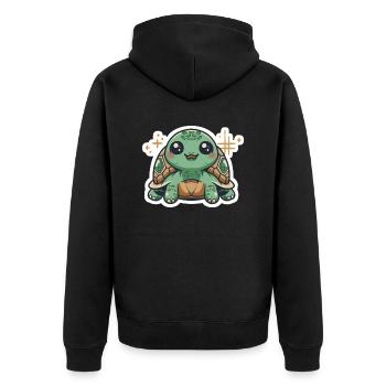 Schildkröten-Liebhaber - Unisex Premium Bio Zip Hoodie - Schwarz - Hinten - Nico (187cm)