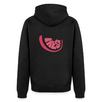 Fresh Grapefruit - Unisex Premium Bio Zip Hoodie - Schwarz - Hinten - Nico (187cm)