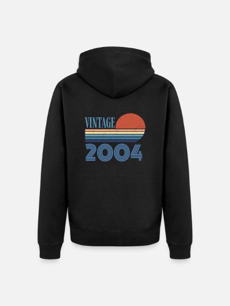 Jahrgang 2004 - Unisex Premium Bio Zip Hoodie - Schwarz