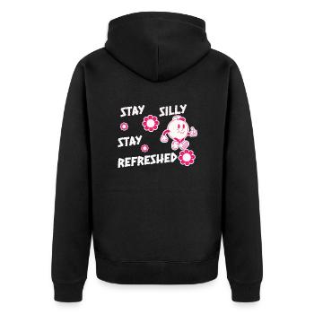 Sipping Fun Playful Happy Celebrate Cute Cheerful - Unisex Premium Bio Zip Hoodie - Schwarz - Hinten - Nico (187cm)