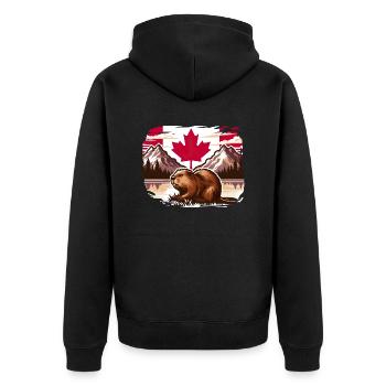 Kanada Bieber 4 - Unisex Premium Bio Zip Hoodie - Schwarz - Hinten - Nico (187cm)