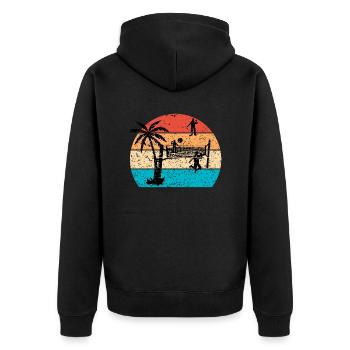Volleyball - Unisex Premium Organic Zip Hoodie - black - Back - Nico (187cm)
