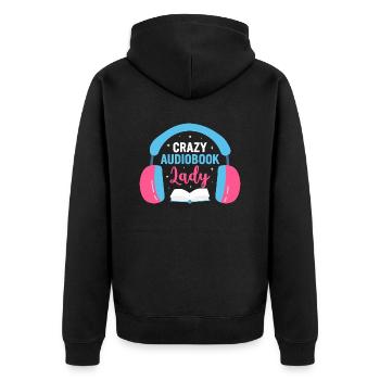 Contes épiques, amour sans fin : Crazy Audiobook Lady - Veste à capuche bio Premium Unisexe - noir - Dos - Nico (187cm)