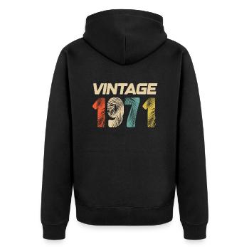 Vintage 1971 Retro - Best-seller - Veste à capuche bio Premium Unisexe - noir - Dos - Nico (187cm)