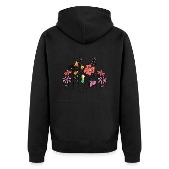 Fleur - Veste à capuche bio Premium Unisexe - noir - Dos - Nico (187cm)