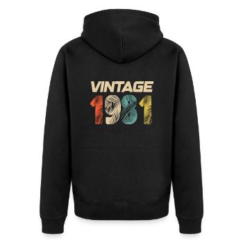 Vintage 1981 Retro - Best-seller - Veste à capuche bio Premium Unisexe - noir - Dos - Nico (187cm)