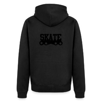 Skate - Unisex Premium Bio Zip Hoodie - Schwarz - Hinten - Nico (187cm)