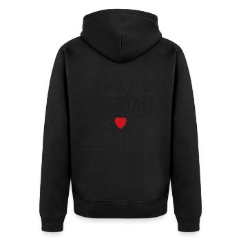 I'm going to be mom - heart - Unisex Premium Organic Zip Hoodie - black - Back - Nico (187cm)
