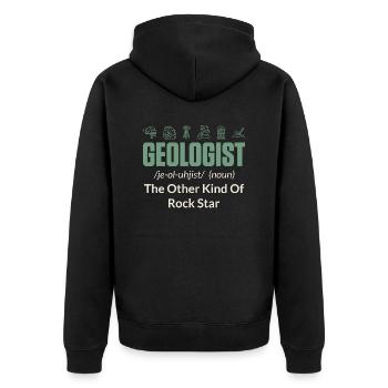 Geologist Noun Rock Collector Geology - Unisex Premium Bio Zip Hoodie - Schwarz - Hinten - Nico (187cm)