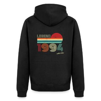 Legend 1994 Birthday Shirt Gift Anniversary - Unisex Premium Organic Zip Hoodie - black - Back - Nico (187cm)