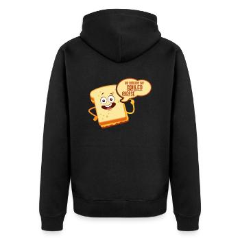Quelqu’un a-t-il dit sandwich au fromage grillé - Veste à capuche bio Premium Unisexe - noir - Dos - Nico (187cm)