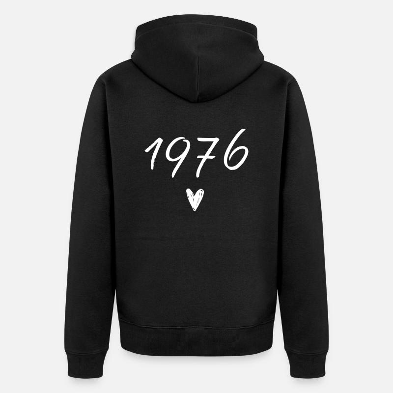 1976 coeur anniversaire - Veste à capuche bio Premium Unisexe - noir