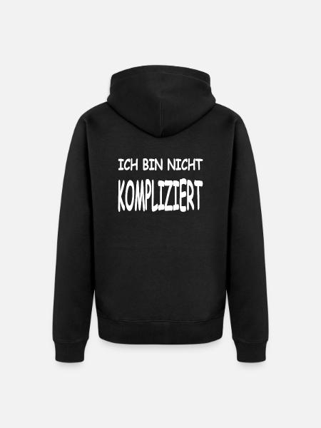 Kompliziert - Unisex Premium Bio Zip Hoodie - Schwarz