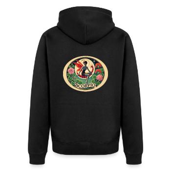 Scorpio - Unisex Premium Organic Zip Hoodie - black - Back - Nico (187cm)