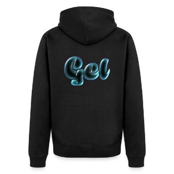 Effet de texte gel - Veste à capuche bio Premium Unisexe - noir - Dos - Nico (187cm)