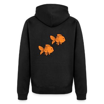 Poisson Poisson Rouge - Veste à capuche bio Premium Unisexe - noir - Dos - Nico (187cm)