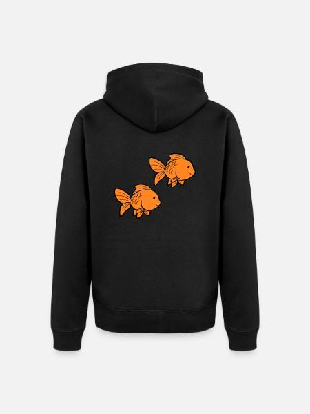 Fish Goldfish - Unisex Premium Organic Zip Hoodie - black