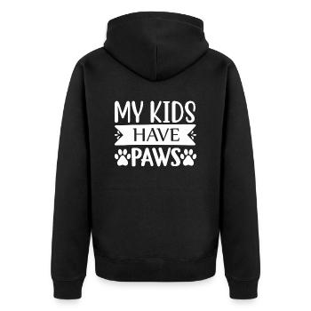 MyKids have Paws - Unisex Premium Bio Zip Hoodie - Schwarz - Hinten - Nico (187cm)