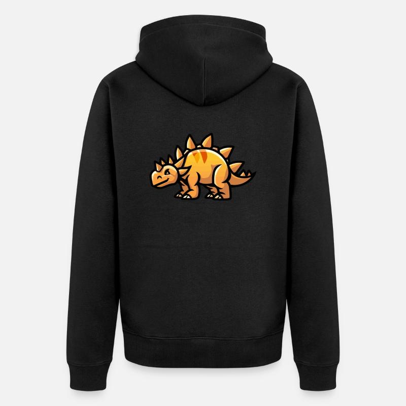 Dinosaurier stegosaurus Comic - Unisex Premium Bio Zip Hoodie - Schwarz