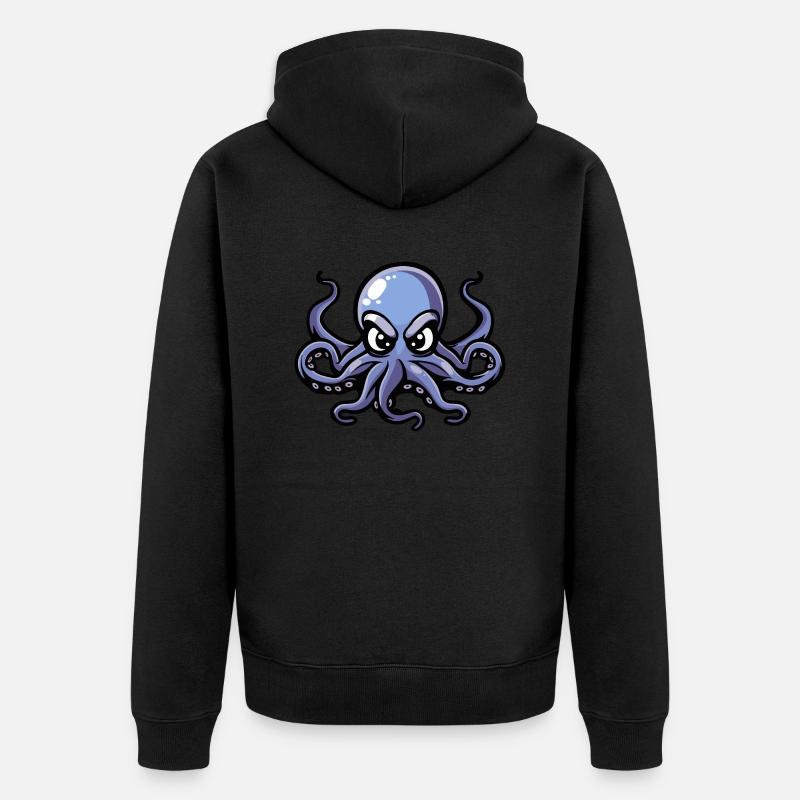 Bande dessinée Octopus - Veste à capuche bio Premium Unisexe - noir