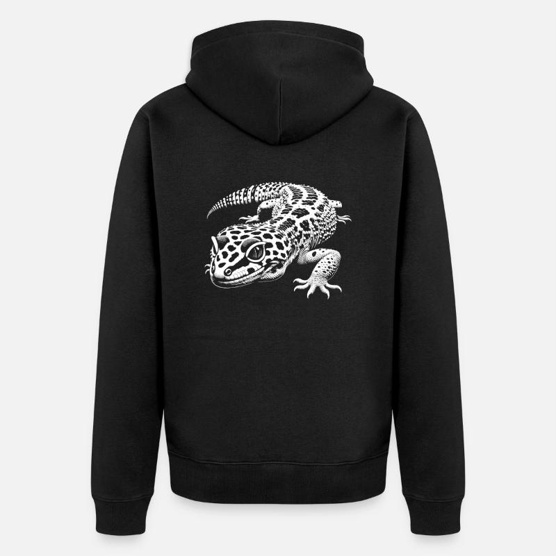 Gecko léopard - Veste à capuche bio Premium Unisexe - noir