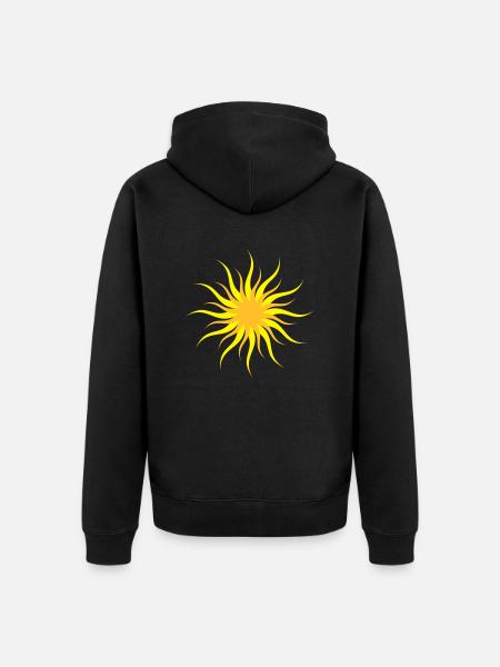 sun - Unisex Premium Organic Zip Hoodie - black