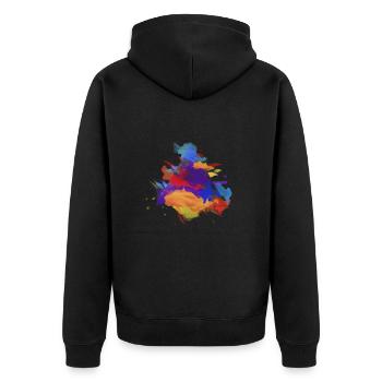 hipster - Unisex Premium Bio Zip Hoodie - Schwarz - Hinten - Nico (187cm)