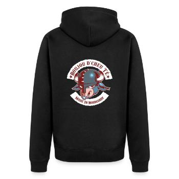 Boujou d'cheu Té - Veste à capuche bio Premium Unisexe - noir - Dos - Nico (187cm)