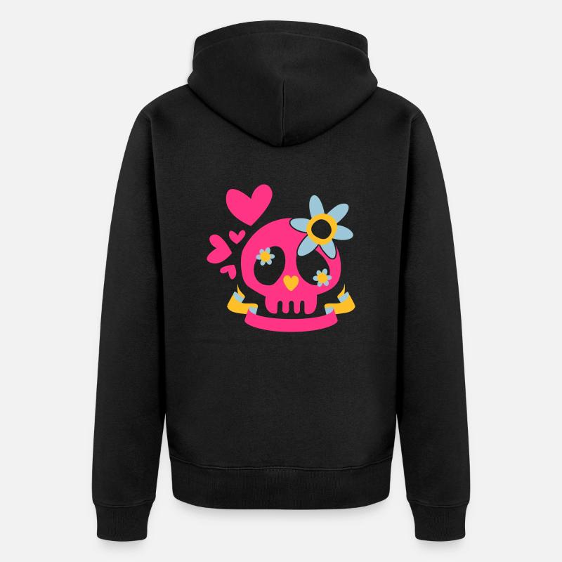 Tête de mort princesse - Veste à capuche bio Premium Unisexe - noir
