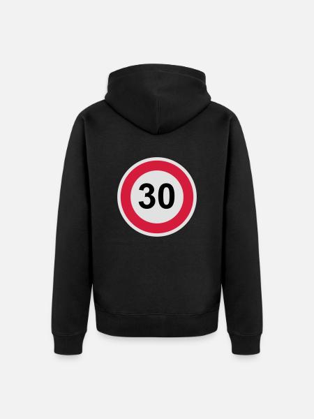 30 - Unisex Premium Bio Zip Hoodie - Schwarz