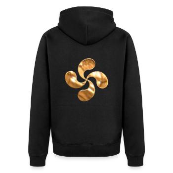 croix basque - Veste à capuche bio Premium Unisexe - noir - Dos - Nico (187cm)