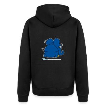 L’éléphant se cache - Veste à capuche bio Premium Unisexe - noir - Dos - Nico (187cm)