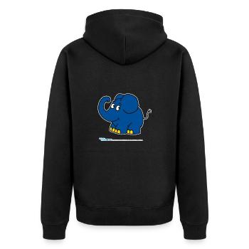 L’éléphant - Debout - Veste à capuche bio Premium Unisexe - noir - Dos - Nico (187cm)