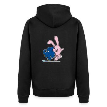 Sauts d’éléphants et de lapins - Veste à capuche bio Premium Unisexe - noir - Dos - Nico (187cm)