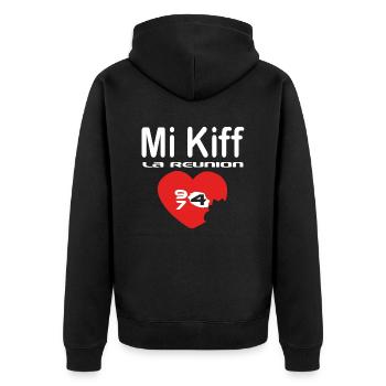 Mi Kiff la reunion - Veste à capuche bio Premium Unisexe - noir - Dos - Nico (187cm)