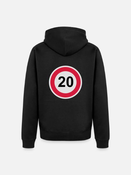 20 - Unisex Premium Bio Zip Hoodie - Schwarz