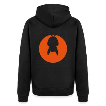 Mond Fledermaus Halloween - Unisex Premium Bio Zip Hoodie - Schwarz - Hinten - Nico (187cm)