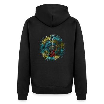 Music Circle mit Gitarre - Unisex Premium Organic Zip Hoodie - black - Back - Nico (187cm)